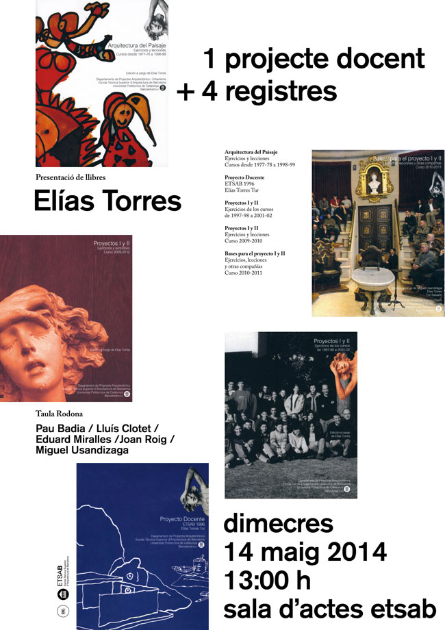presentació “1 projecte docent + 4 registres” | Elias Torres | Cultura ETSAB