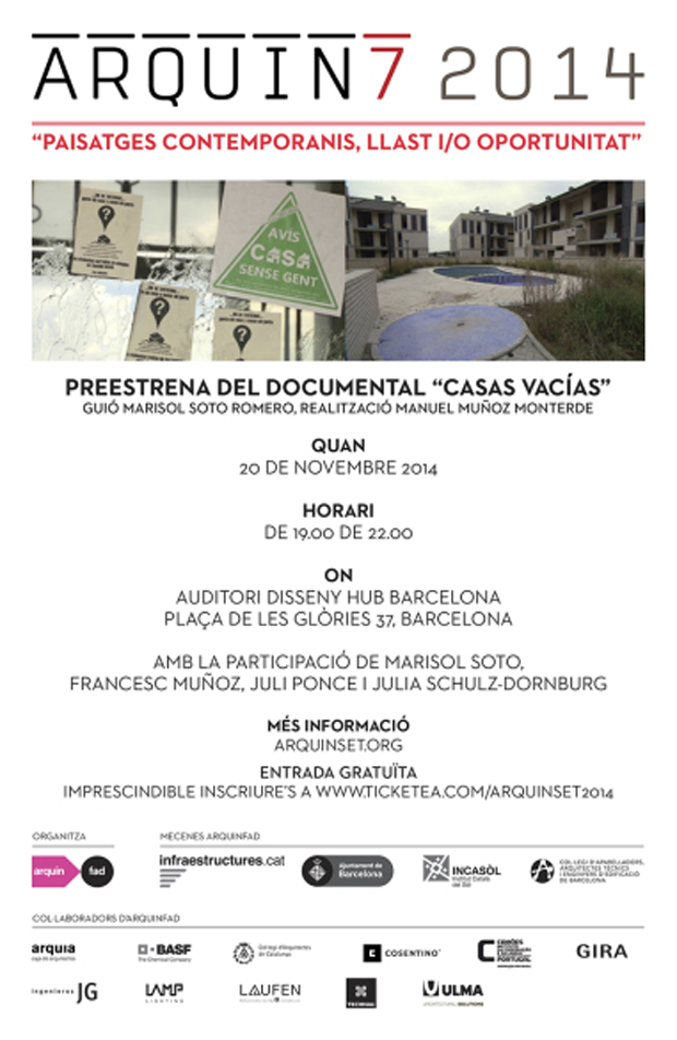 Preestrena documental “Casas Vacías” dintre d’Arquinset 2014
