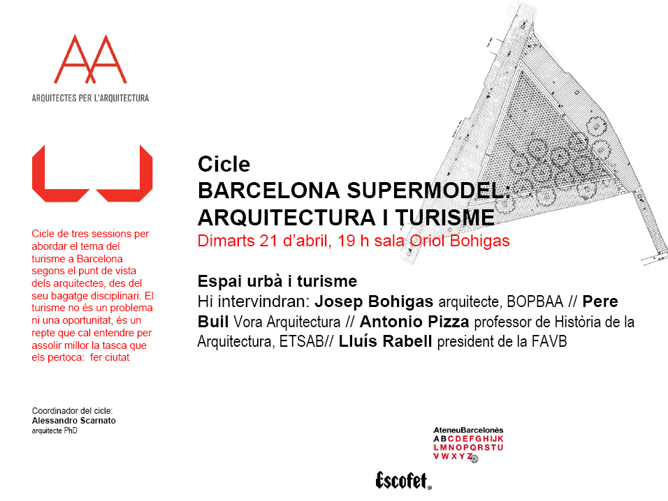 Segona conferència del cicle ‘Barcelona Supermodel: Arquitectura i Turisme’: Espai Urbà i Turisme