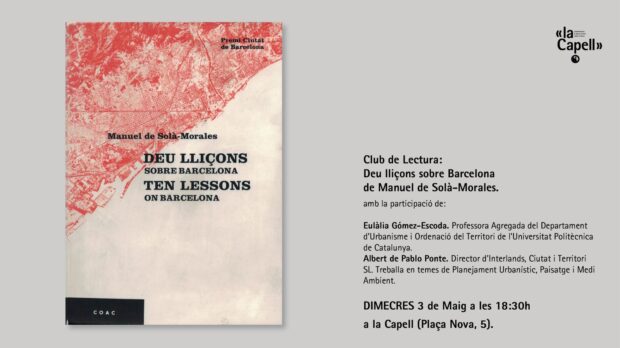 Club de lectura: Deu lliçons sobre Barcelona de Manuel Solà-Morales